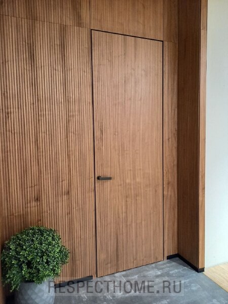 Межкомнатная дверь Cascate Nuovo 2400х800 мм с панелью шпон по стене 3285х3100 мм