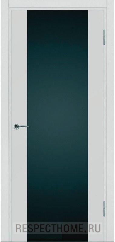 Межкомнатная дверь Potential doors Enamel Flat эмаль светло-серая 54 стекло чёрное