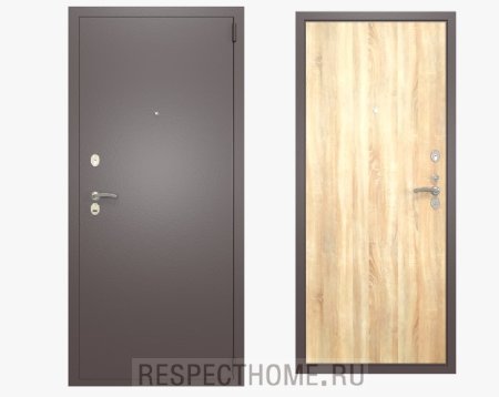 Входная дверь Гардиан ДС9 Коричневый баклажан, плёнка ПВХ Дуб Сонома