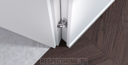 Распашная дверь "SECRET(65)", revers, грунт под покраску, Белый Муар 9003 правая