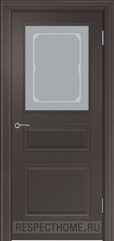 Межкомнатная дверь эмаль горький шоколад Potential doors 223 Стекло Милора