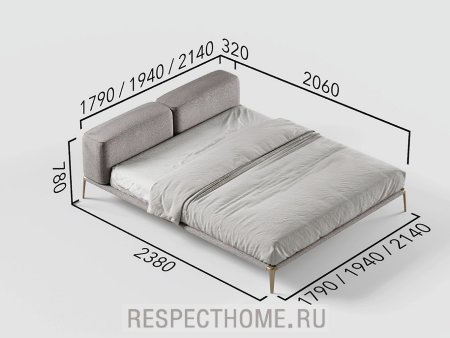 Кровать Cascate, модель Pezzo, спальное место 1600*2000мм