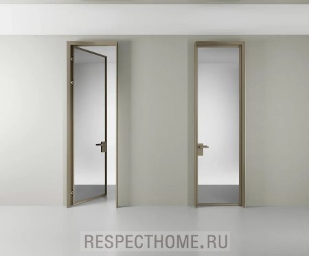Межкомнатная дверь Cascate Porte Next Black Sand стекло satinato Bronze