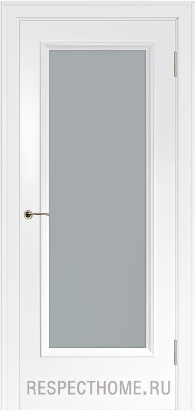 Межкомнатная дверь эмаль белая Potential doors 231 стекло Сатинато