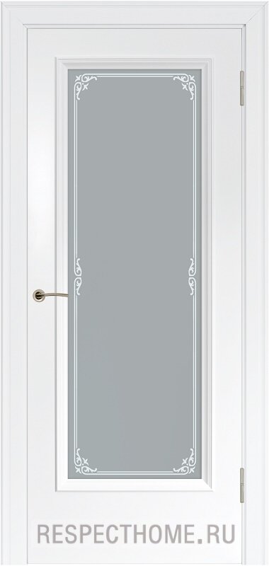 Межкомнатная дверь эмаль белая Potential doors 231 стекло Милора