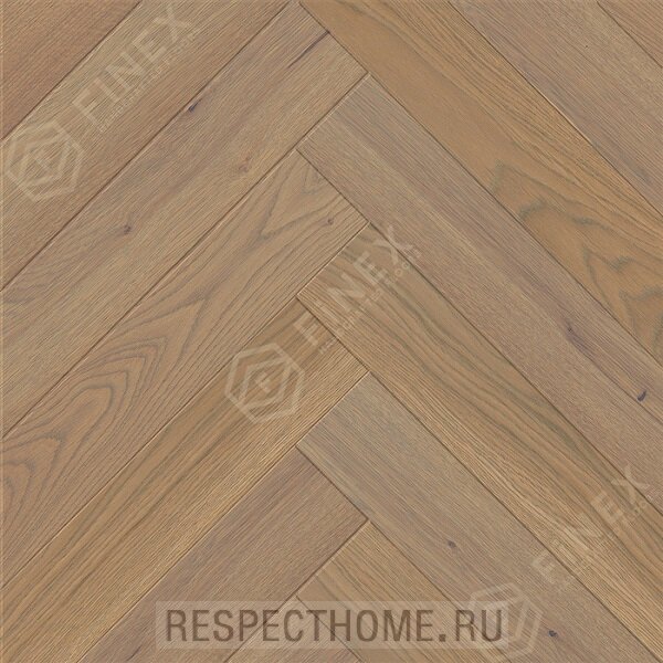 Паркет английская ёлка Finex дуб Colonial Style (brushed) 15,5х90х450 мм Классик(светлые сучки)