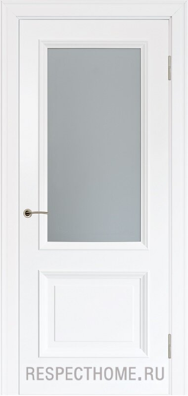 Межкомнатная дверь эмаль белая Potential doors 232 стекло Сатинато