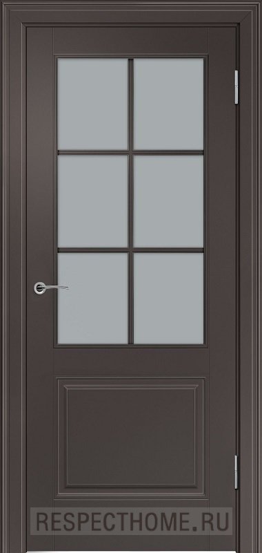 Межкомнатная дверь эмаль горький шоколад Potential doors 222.1 Стекло сатинато