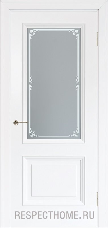 Межкомнатная дверь эмаль белая Potential doors 232 стекло Милора