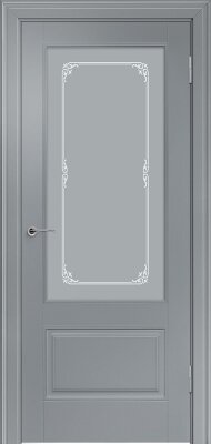 Межкомнатная дверь эмаль грей Potential doors 224 Стекло Милора