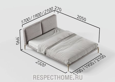 Кровать Cascate Porte Tina, спальное место 2000*2000мм