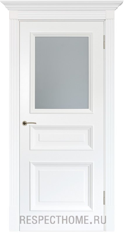 Межкомнатная дверь эмаль белая Potential doors 233 стекло Сатинато