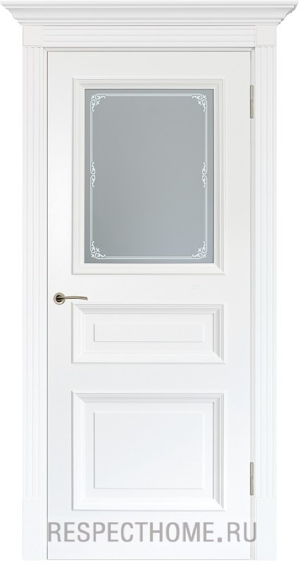 Межкомнатная дверь эмаль белая Potential doors 233 стекло Милора