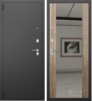 Входная дверь Гардиан ДС2 Чёрный муар, МДФ 12 мм Нарцисс Л 03.05 Плёнка жасмин с зеркалом