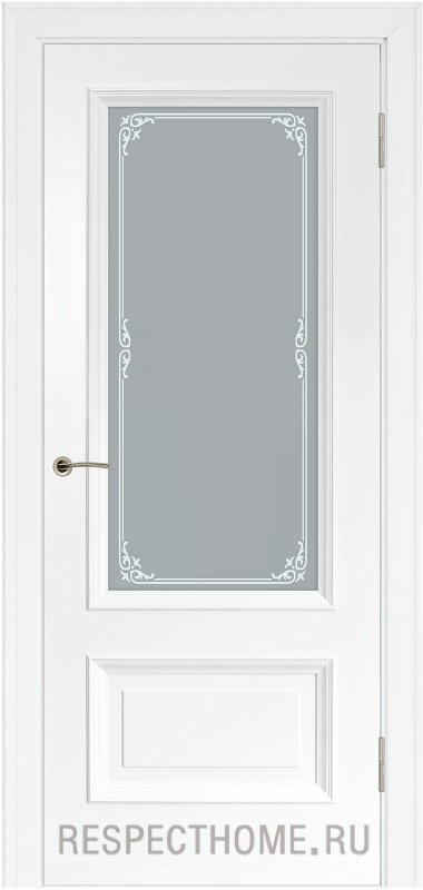 Межкомнатная дверь эмаль белая Potential doors 234 стекло Милора