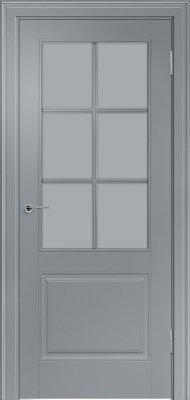 Межкомнатная дверь эмаль грей Potential doors 222.1 Стекло сатинато