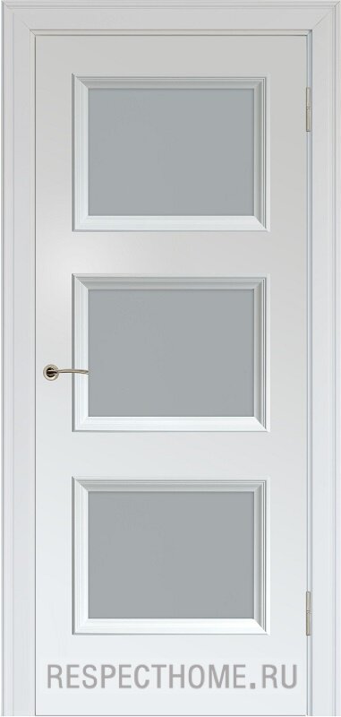 Межкомнатная дверь эмаль белая Potential doors 235 стекло Сатинато