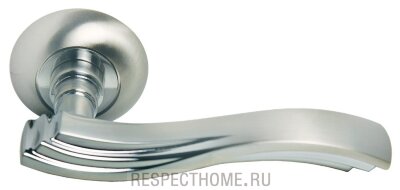 Дверные ручки MORELLI Мираж MH-14 SN/CP Белый никель/полированный хром