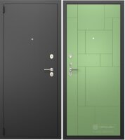 Входная дверь Гардиан ДС10 Чёрный муар, крашеная МДФ 6 Геометрия К08 Ral индивидуальный