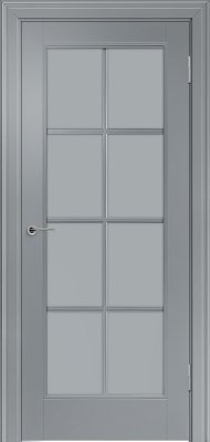 Межкомнатная дверь эмаль грей Potential doors 221.1 Стекло сатинато
