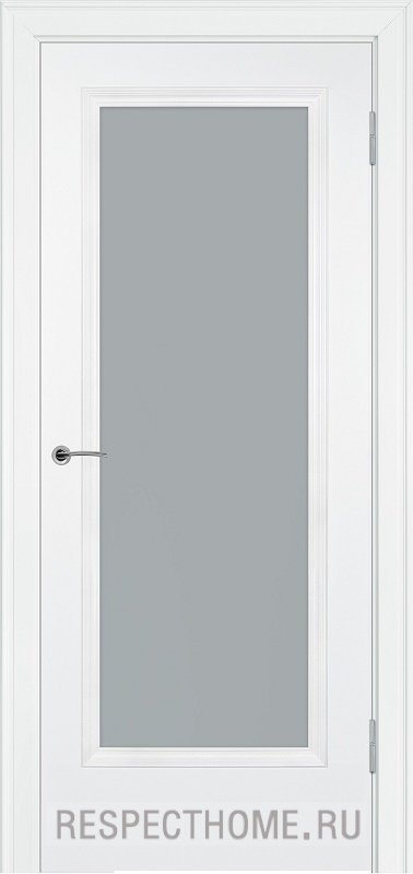Межкомнатная дверь эмаль белая Potential doors 231.2 стекло Сатинато