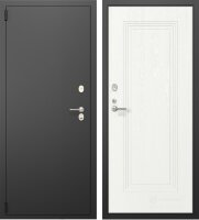 Входная дверь Гардиан ДС10 Чёрный муар, МДФ 16 мм Тринити Л 01.06 Плёнка белый ясень