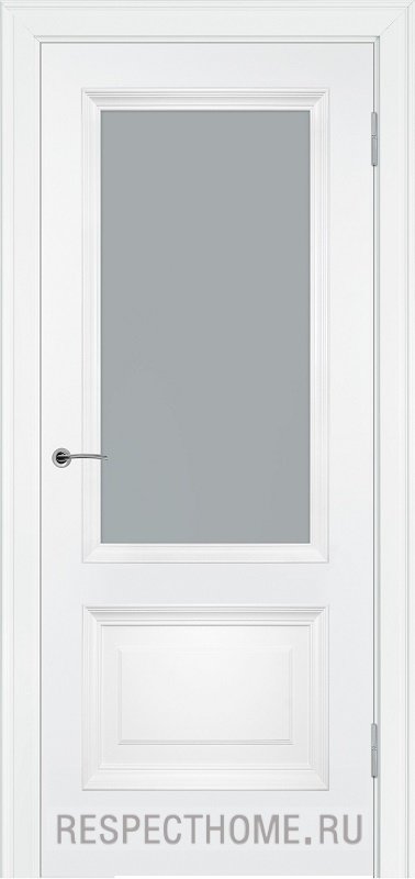 Межкомнатная дверь эмаль белая Potential doors 232.2 стекло Сатинато