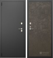 Входная дверь Гардиан ДС10 Чёрный муар, МДФ 16 мм Сплайн Л 01.17 плёнка коричневый бетон