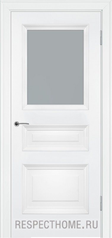 Межкомнатная дверь эмаль белая Potential doors 233.2 стекло Сатинато