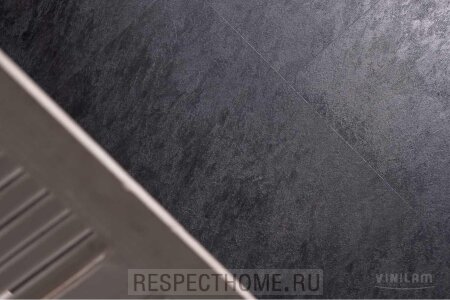 Клеевая кварц-виниловая плитка VINILAM Сланцевый чёрный 2,5х480х950 (4,56м2)