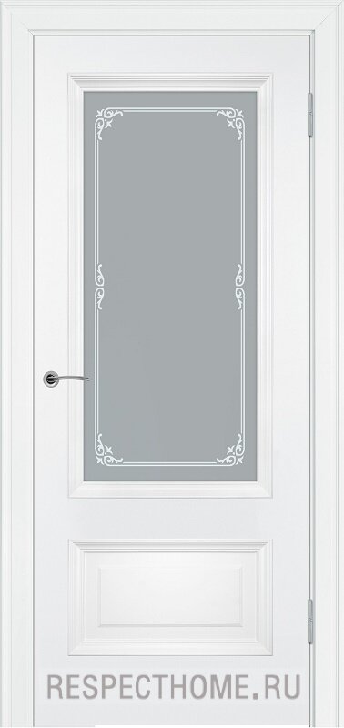 Межкомнатная дверь эмаль белая Potential doors 234.2 стекло Милора