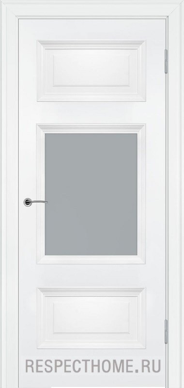 Межкомнатная дверь эмаль белая Potential doors 236.2 стекло Сатинато