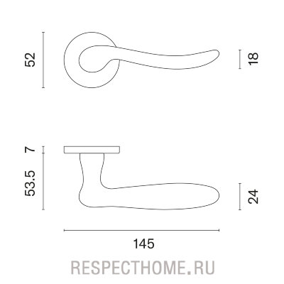 Дверная ручка Aprile Nerina R PREMIUM COLLECTION хром полированный