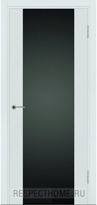 Межкомнатная дверь Potential doors Enamel Flat эмаль серая 54 стекло чёрное