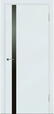 Межкомнатная дверь Potential doors Enamel Flat эмаль серая 53 стекло чёрное