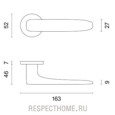 Дверная ручка Aprile Rosa R PREMIUM COLLECTION хром полированный, хром матовый, черный