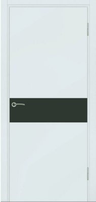 Межкомнатная дверь Potential doors Enamel Flat эмаль серая 57 стекло чёрное