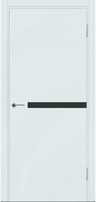 Межкомнатная дверь Potential doors Enamel Flat эмаль серая 71 стекло чёрное