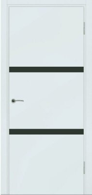 Межкомнатная дверь Potential doors Enamel Flat эмаль серая 72 стекло чёрное