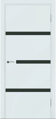 Межкомнатная дверь Potential doors Enamel Flat эмаль серая 73 стекло чёрное