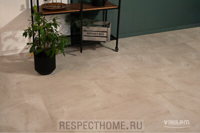 Замковая кварц-виниловая плитка VINILAM Бетон Белый 6х470х940 (2,209м2)