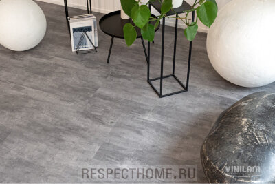 Замковая кварц-виниловая плитка VINILAM Цемент Серый 6х470х940 (2,209м2)