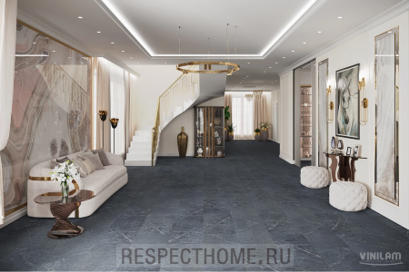 Клеевая кварц-виниловая плитка VINILAM Ионический мрамор 2,5х475х950 (4,513м2)