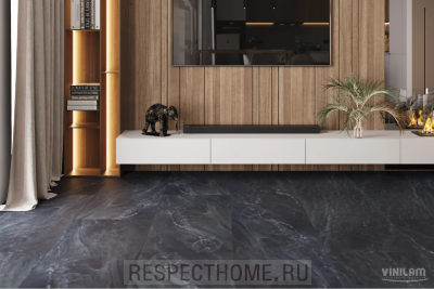 Клеевая кварц-виниловая плитка VINILAM Неаполитанский черный 2,5х475х950 (4,513м2)