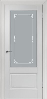 Межкомнатная дверь эмаль светло-серая Potential doors 224 Стекло Милора