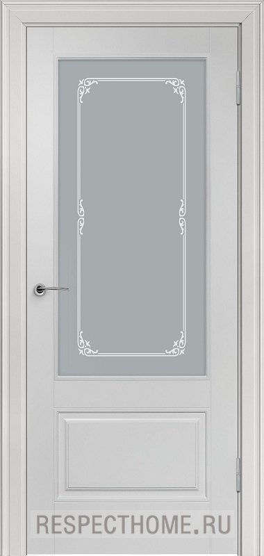 Межкомнатная дверь эмаль светло-серая Potential doors 224 Стекло Милора