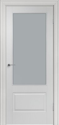 Межкомнатная дверь эмаль светло-серая Potential doors 224 Стекло сатинато