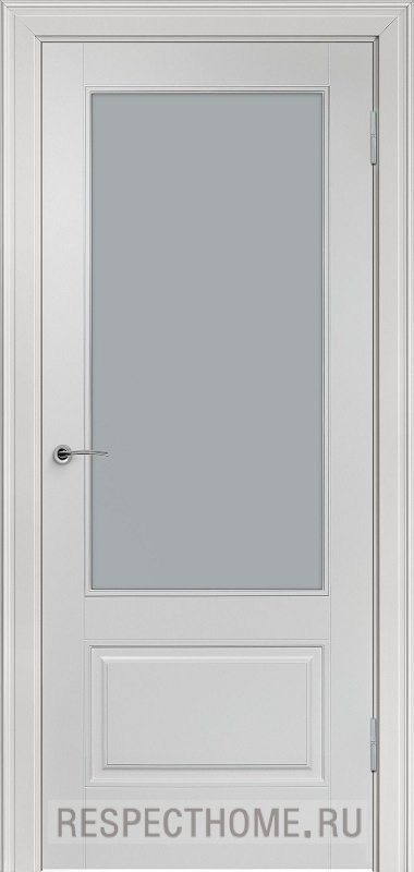 Межкомнатная дверь эмаль светло-серая Potential doors 224 Стекло сатинато