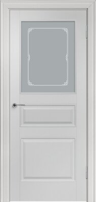 Межкомнатная дверь эмаль светло-серая Potential doors 223 Стекло Милора