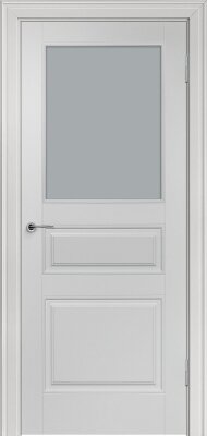 Межкомнатная дверь эмаль светло-серая Potential doors 223 Стекло сатинато